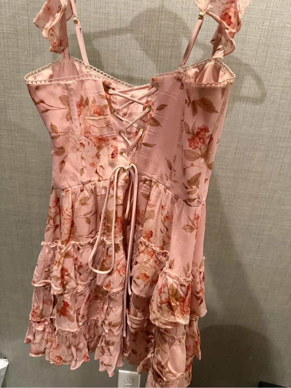 Altar'd State Dusty Pink Floral Dress with Lace Trim - Picture 5 of 5